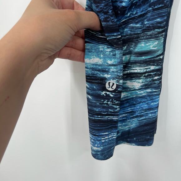 Lululemon Fast & Free Crop II Leggings Nulux 19" in Shorelines Multi Blue - Picture 6 of 6